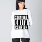 DRIPPEDのSTRAIGHT OUTTA COMPTON- ストレイト・アウタ・コンプトン- ビッグシルエットロングスリーブTシャツ