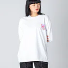 ムッチッパのうさぎ頭のゆめかわセーラー少女 ビッグシルエットロングスリーブTシャツ