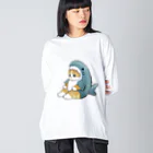 mofusandのサメにゃん ビッグシルエットロングスリーブTシャツ