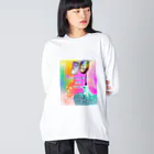 Yume zukin の真逆が普通 ビッグシルエットロングスリーブTシャツ