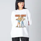 nidan-illustrationの"grill girls" ビッグシルエットロングスリーブTシャツ