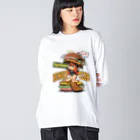 nidan-illustrationの"HUNGRY CLUB" ビッグシルエットロングスリーブTシャツ