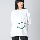 studiohapunaのSMILE_GREEN Big Long Sleeve T-Shirt