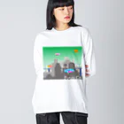 ピアンポン -phangpon-のFUTURE CITY（街並） ビッグシルエットロングスリーブTシャツ