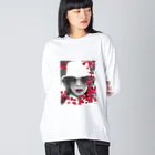 Redbabyの薔薇 front ビッグシルエットロングスリーブTシャツ