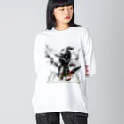 きくちひろ｜イラストレーターの墨侍（カラー）  Big Long Sleeve T-Shirt