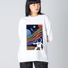 うぐいすのTo space ビッグシルエットロングスリーブTシャツ