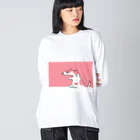 しろくまのかばん屋さん（SUZURI店）のぶちねこさん Big Long Sleeve T-Shirt