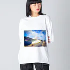 ChikuwaShopのプリントTシャツ Big Long Sleeve T-Shirt