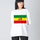 DRIPPEDのRASTAFARI LION FLAG-エチオピア帝国の国旗- Tシャツ Big Long Sleeve T-Shirt