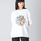 ＰＵＧＬＡＮＤの熊・鹿・フクロウ・オオカミ・キツネ・鷹・イモリ・うさぎ・リス・ジョウビタキ Big Long Sleeve T-Shirt