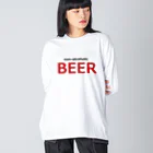 アメリカンベース のノンアルコールビール　ビール ビッグシルエットロングスリーブTシャツ