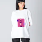 yuiyuiのピンク・女の子 ビッグシルエットロングスリーブTシャツ