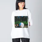 ノーライフノーマスクの猫と彫刻 Big Long Sleeve T-Shirt