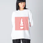 アレやコレ屋のストライプ（ビール）ヤ ビッグシルエットロングスリーブTシャツ