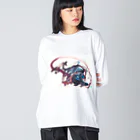 bochicoのdrawing SAURUS ビッグシルエットロングスリーブTシャツ