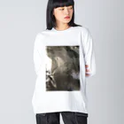 no-nuのただただシルバー Big Long Sleeve T-Shirt