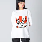 なまらやのねこ日の出 ビッグシルエットロングスリーブTシャツ