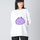 KIKITEKI_LABORATORYのけむくじゃらちゃん(紫) ビッグシルエットロングスリーブTシャツ