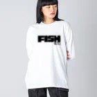 おもしろいTシャツ屋さんのFISHING　釣り　FISH　 ビッグシルエットロングスリーブTシャツ