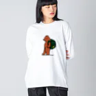 ＋Whimsyのcamp bear ビッグシルエットロングスリーブTシャツ