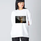 catとdogのBengal猫7 ビッグシルエットロングスリーブTシャツ