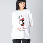 キッチュの赤スカーフパンダ ビッグシルエットロングスリーブTシャツ