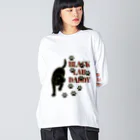 ハッピー・ラブラドールズのBlack Lab Daddy　ブラックラブラドール Big Long Sleeve T-Shirt