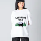 ハッピー・ラブラドールズのLabrador Dad ブラックラブラドール Big Long Sleeve T-Shirt