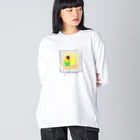 j8ie de vivre♪の　インコ隊　手書きの額に飾ってみた『小６作品　仲良しインコの絵 Big Long Sleeve T-Shirt