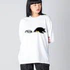 ゴロニャーのダサT屋さんの滑るペンギンの親子　ボールヘッズ Big Long Sleeve T-Shirt