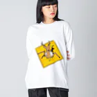 penpenlaboの動物注意シカ Big Long Sleeve T-Shirt