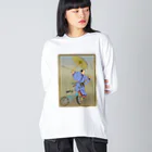 nidan-illustrationの"bmx samurai" #1 ビッグシルエットロングスリーブTシャツ