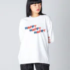 8anna storeのHAPPY HAPPY HAPPY！ ビッグシルエットロングスリーブTシャツ