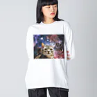 ふじもの宇宙梵天丸 ビッグシルエットロングスリーブTシャツ