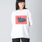 うわー！！！のネコ ビッグシルエットロングスリーブTシャツ