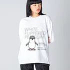 空とぶペンギン舎のハネジロペンギン ビッグシルエットロングスリーブTシャツ