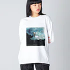 Masashi Kaminkoの【パンダ】イルカとポンちゃん ビッグシルエットロングスリーブTシャツ