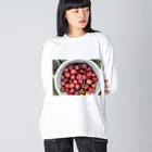 笑顔が好きの夏だ美味しい果物だ😊 ビッグシルエットロングスリーブTシャツ