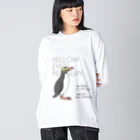 空とぶペンギン舎のキガシラペンギン ビッグシルエットロングスリーブTシャツ