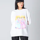 かわいいもののおみせ　いそぎんちゃくの双子ちゃん ビッグシルエットロングスリーブTシャツ