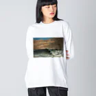 Takahashijunのギュスターヴ・クールベのグッズ　波 Big Long Sleeve T-Shirt