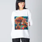 福陀落海灣公司の台湾花布 Big Long Sleeve T-Shirt