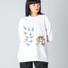 楽猫楽描しげ屋の人魂にゃんこ Big Long Sleeve T-Shirt