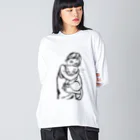 マイマイタケのニャンコ吸っとけ（白猫） Big Long Sleeve T-Shirt