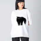 マイマイタケの怒ってます（黒猫） Big Long Sleeve T-Shirt