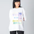 蛍石のブロック ビッグシルエットロングスリーブTシャツ