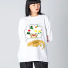 もむのふの爬虫類グッズやさんの夢見るフトアゴちゃん ビッグシルエットロングスリーブTシャツ