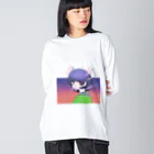 氏のウルフカットの女の子 ビッグシルエットロングスリーブTシャツ