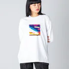 SPLAPiのLife in color/sunset beach ビッグシルエットロングスリーブTシャツ